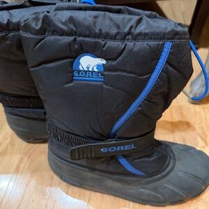 Sorel Kids Black and Blue Snow Boots